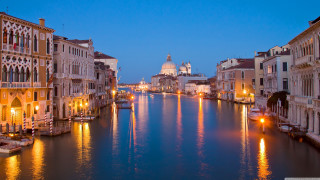 River city buildings dome night - canaletto free wallpaper