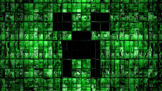 Green black background squares different - the center of the image free wallpaper