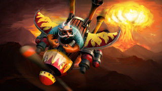 Cartoon character flying fireball skull - splash art free wallpaper