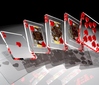 Playing cards red hearts row - red heart free wallpaper