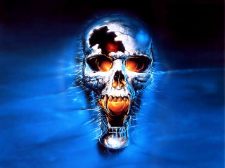 Skull glowing face eyeball artistic - this artistic photo free wallpaper