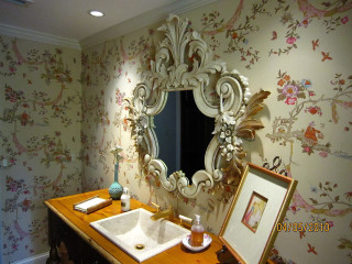 Bathroom sink mirror corner floral - a sink free wallpaper
