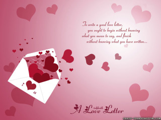 Love letter hearts flying message - the middle of the image free wallpaper