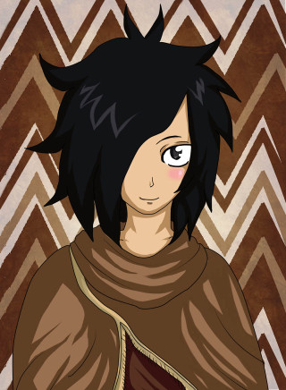 Cartoon man black hair cape - free anime wallpaper for mobile