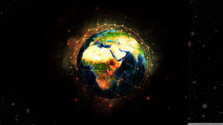Earth network lights black background - a picture of the earth free wallpaper