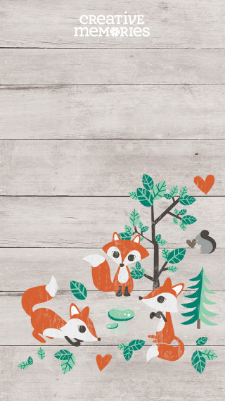 Wooden wall fox tree heart - folk art free wallpaper for mobile