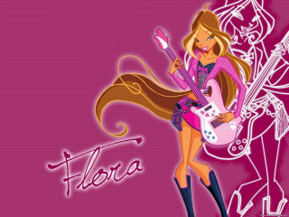 Girl guitar pink background playing - a pink background free wallpaper for desktop