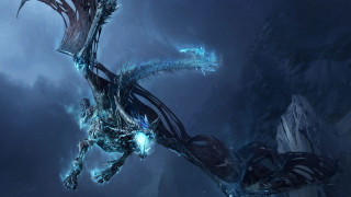 Dragon blue lights flying dark 3 - a dragon free wallpaper for desktop