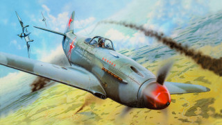 Fighter jet flying sky four - a painting of a fighter free wallpaper