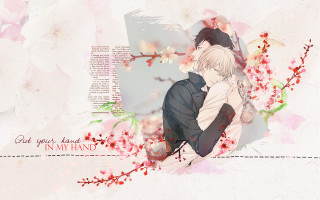 Man woman hugging floral background - a floral background free wallpaper for desktop