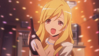 Woman holding wine bottle surprised - a bottle free wallpaper