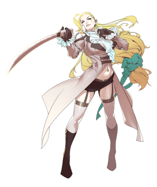 Woman sword flower blonde longhair - cel free wallpaper for mobile