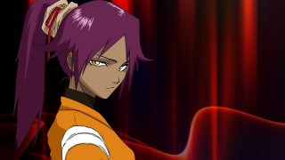 Anime purple hair ponytail red - red curtain free wallpaper