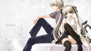 Anime couple bench long hair - a bench together free wallpaper for desktop