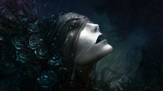 Woman rain eyes closed head - charlie bowater free wallpaper