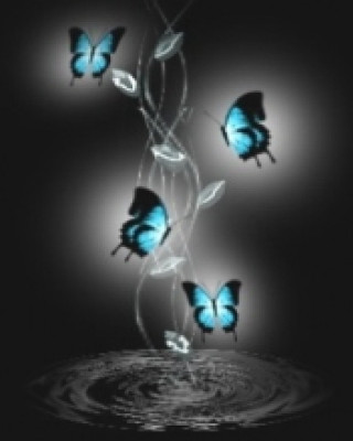 Butterflies flying water black background - anne stokes free wallpaper for mobile