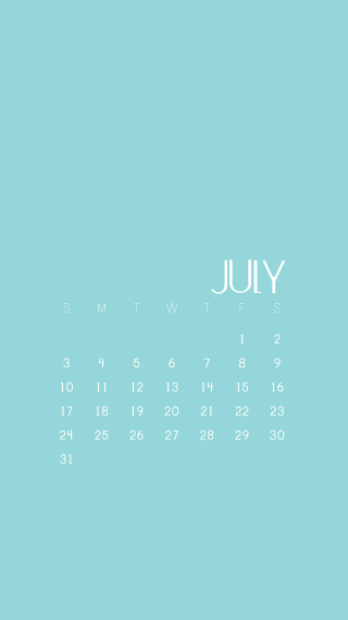 Blue wall calendar july white - a white outline free wallpaper for mobile