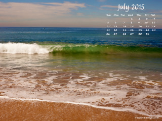 Beach wave shore sky ocean - a calendar free wallpaper for desktop