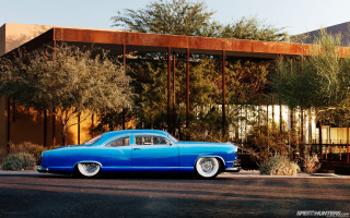 Blue car parked building tree - don eddy free wallpaper for desktop