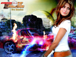 Woman car fireball city street - emma ríos free wallpaper