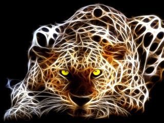 Leopard psychedelic digital art yellow - psychedelic art free wallpaper