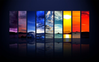 Sky water sun reflection colored - a series free wallpaper