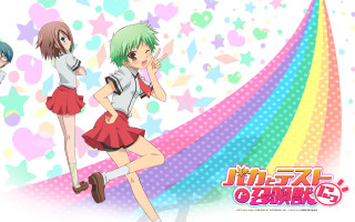 Anime girls rainbow background stars - a rainbow free wallpaper
