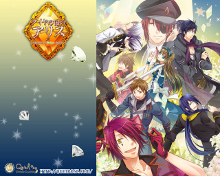 Anime characters diamond logo emblem - key art free wallpaper for desktop