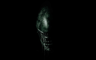 Alien head black white light - neoprimitivism free wallpaper for desktop