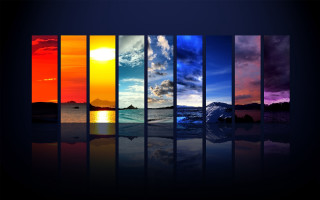 Sky water reflection sun colors - vivid color free wallpaper