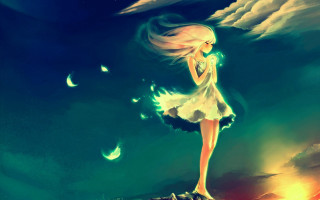 Girl white dress wings hill - cyril rolando free wallpaper