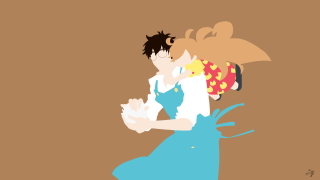 Woman child blue dress backpack - a child free wallpaper for desktop