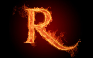 Fire letter r rayonism raytraced - red letter free wallpaper