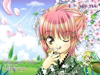 Pink hair girl eating flowers - flowery free wallpaper