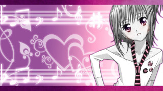 Anime girl musical notes purple - purple background free wallpaper