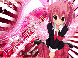 Pink haired girl school uniform - black jacket free wallpaper