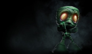 Green alien glowing eyes black - a green alien free wallpaper