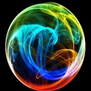 Colorful light hologram moon planet - a blue circle free wallpaper for tablet