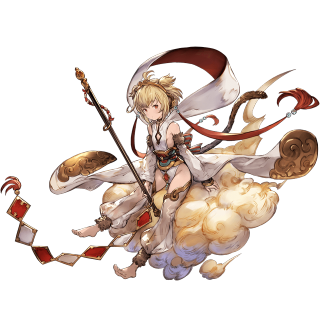 Woman sword flying air clouds - a sword and a sword free wallpaper for tablet