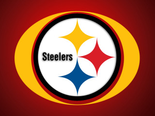 Pittsburgh football logo red background - free neon wallpaper for desktop