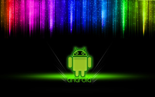 Colorful neon wallpaper little robot - android free wallpaper