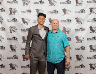 Two men standing wall sign - best free wallpaper