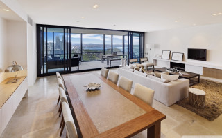 Living room large window table - a television free wallpaper