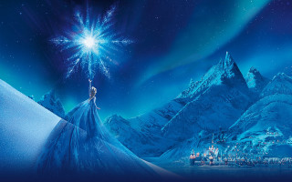 Snow queen snowy hill star - a snowy hill free wallpaper