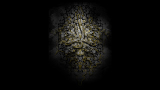 Black gold floral face background - digital artwork free wallpaper