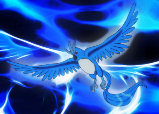 Blue bird flaming wings holography - blue flame free wallpaper