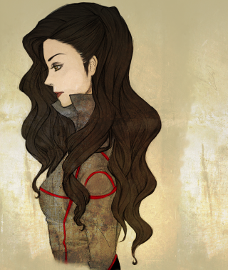 Woman long hair red ribbon - a red ribbon free wallpaper for mobile