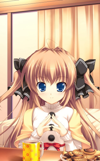 Alice girl coffee cookies blue - hint of yayoi kasuma free wallpaper for mobile