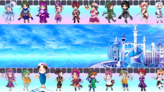 Anime characters castle blue sky - 2 d sprite free wallpaper for desktop