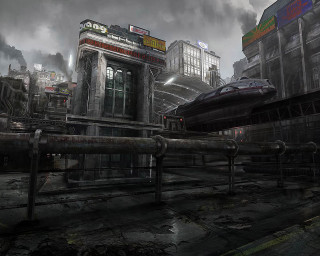 Futuristic city train station architecture - a train free wallpaper for desktop